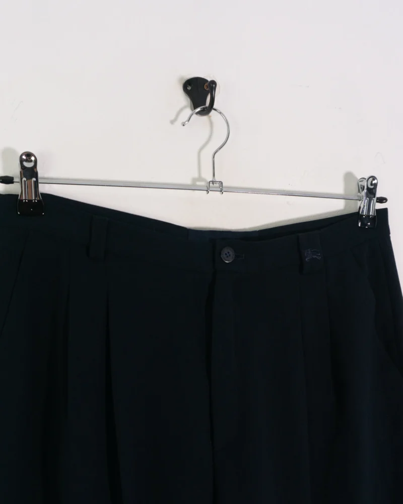 Pantalón corto de pinza Burberry vintage 90s azul marino 44 - Imagen 3