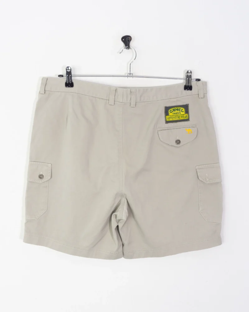 Pantalón corto marron Camel Tropy vintage 90s veige L - Imagen 8