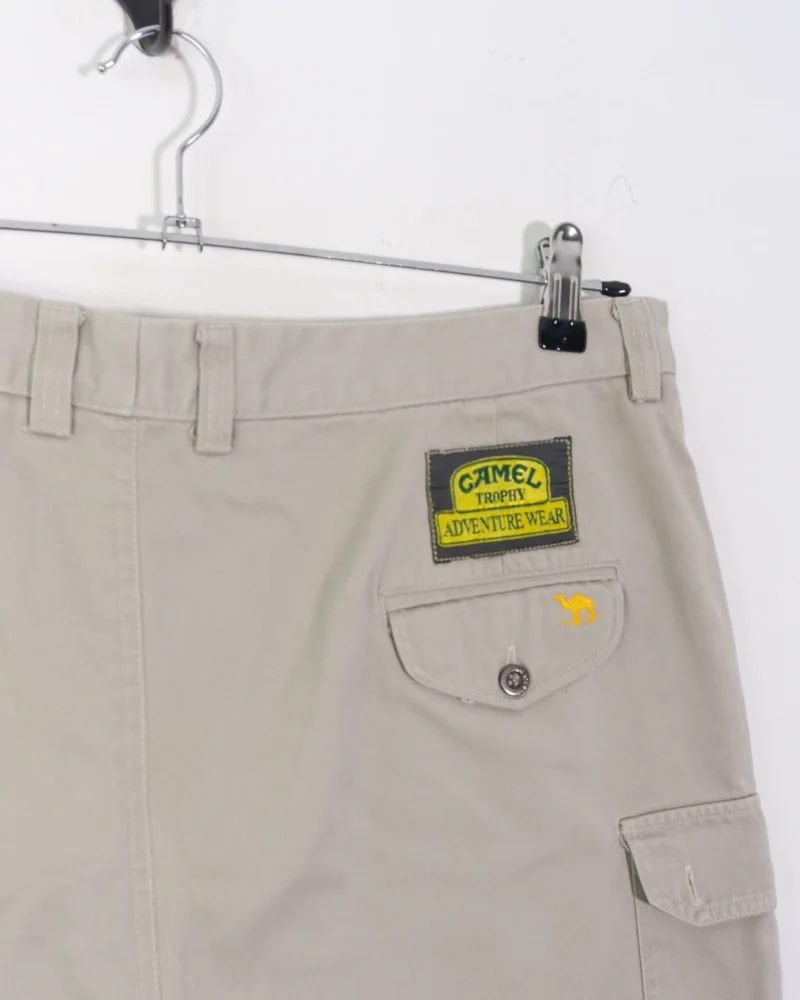 Pantalón corto marron Camel Tropy vintage 90s veige L - Imagen 6