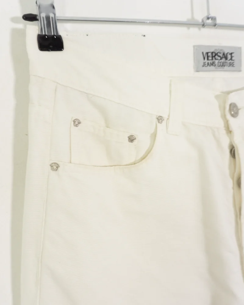 Pantalón blanco Versace vintage 90s 46 - Imagen 4