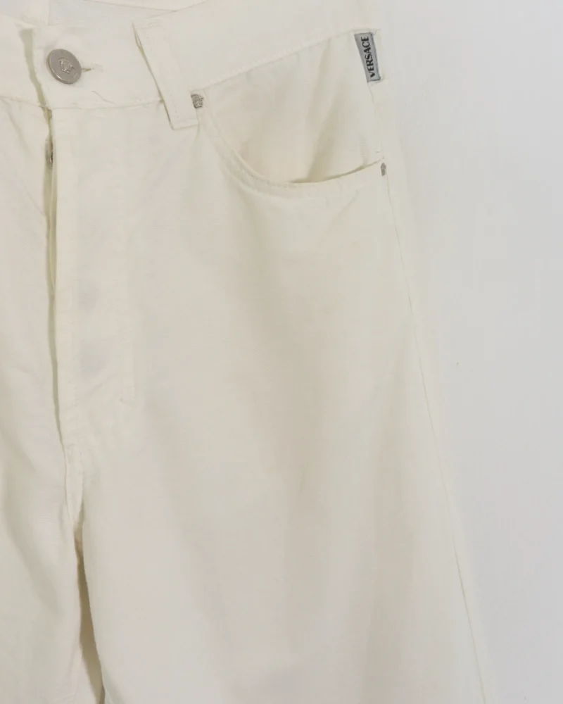 Pantalón blanco Versace vintage 90s 46 - Imagen 5