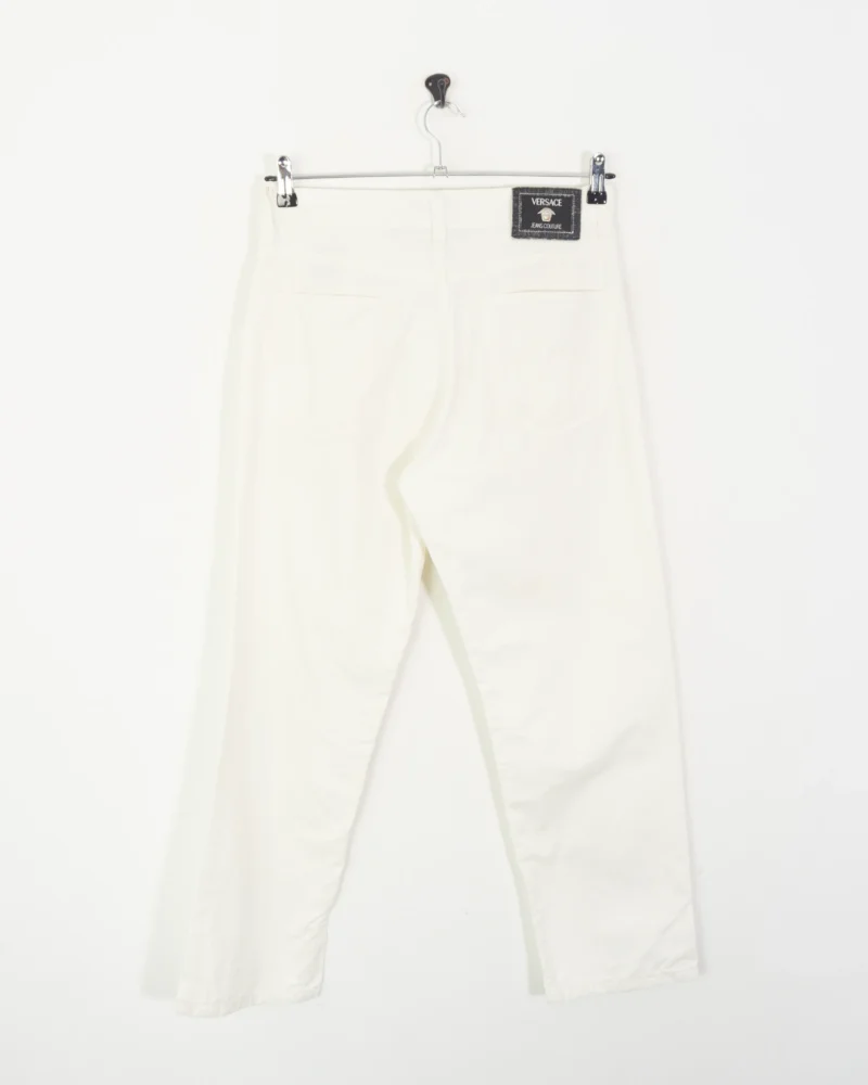 Pantalón blanco Versace vintage 90s 46 - Imagen 7