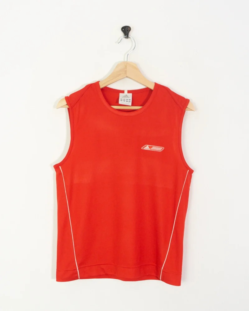 Camiseta sin mangas deportiva Adidas vintage 00s roja S - Imagen 2