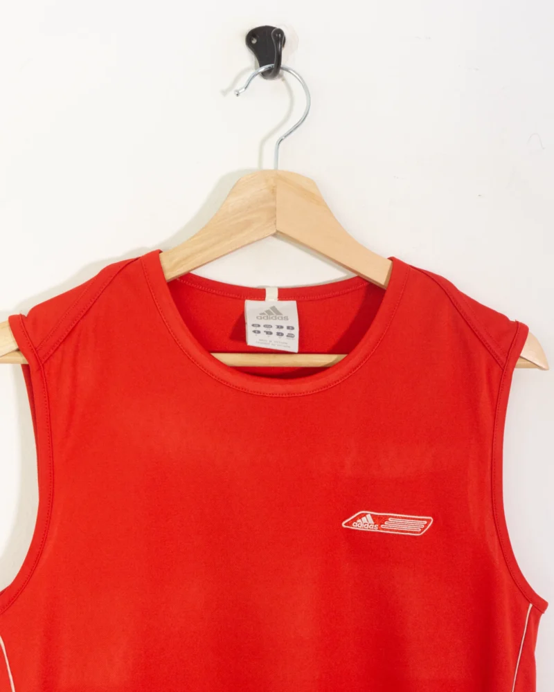 Camiseta sin mangas deportiva Adidas vintage 00s roja S - Imagen 3