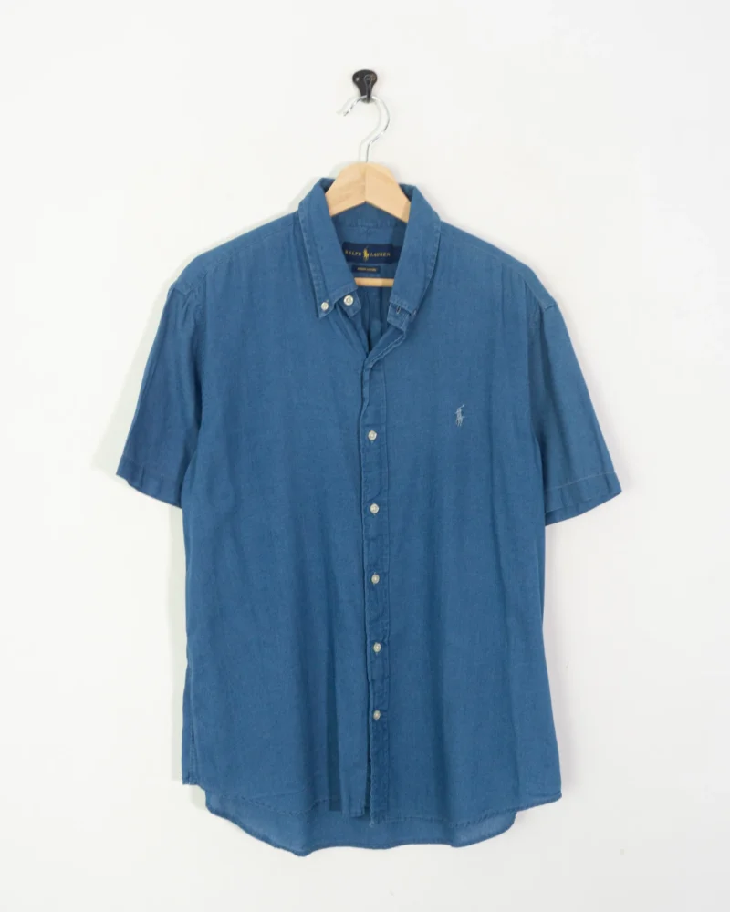 Camisa manga corta algodón Ralph Lauren azul L - Imagen 2