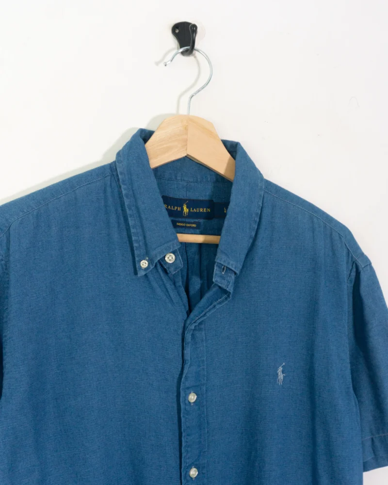 Camisa manga corta algodón Ralph Lauren azul L - Imagen 3