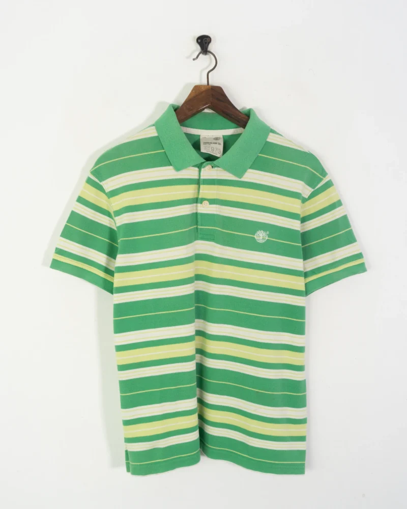 Polo verde de rayas Timberland vintage 00s L - Imagen 2