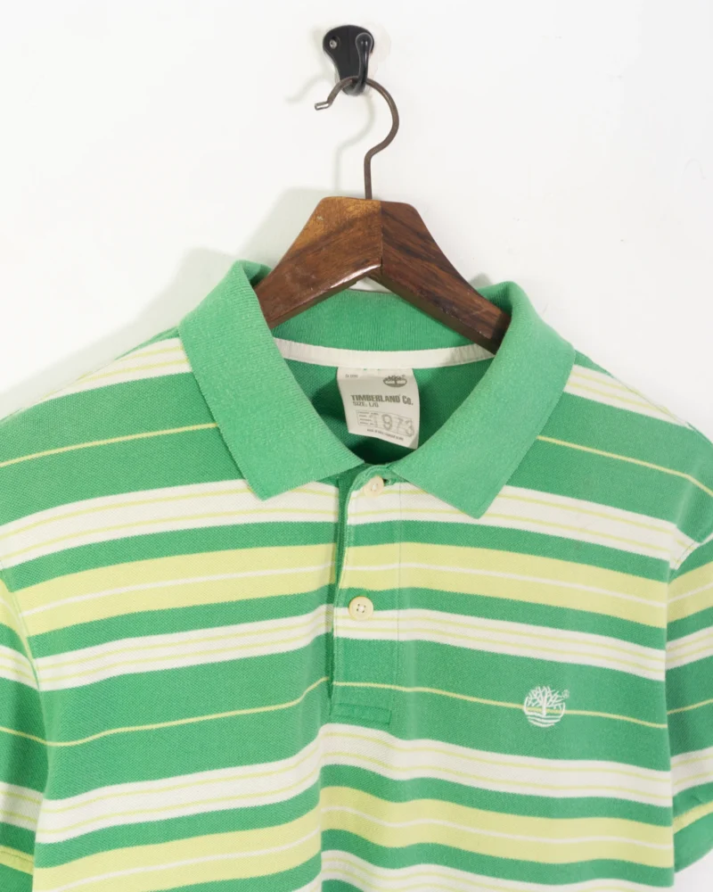 Polo verde de rayas Timberland vintage 00s L - Imagen 3