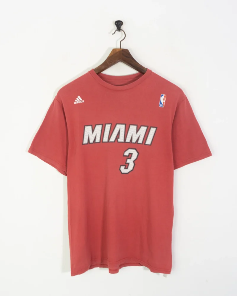 Camiseta Adidas Miami Heat roja sun fade Wade L - Imagen 2