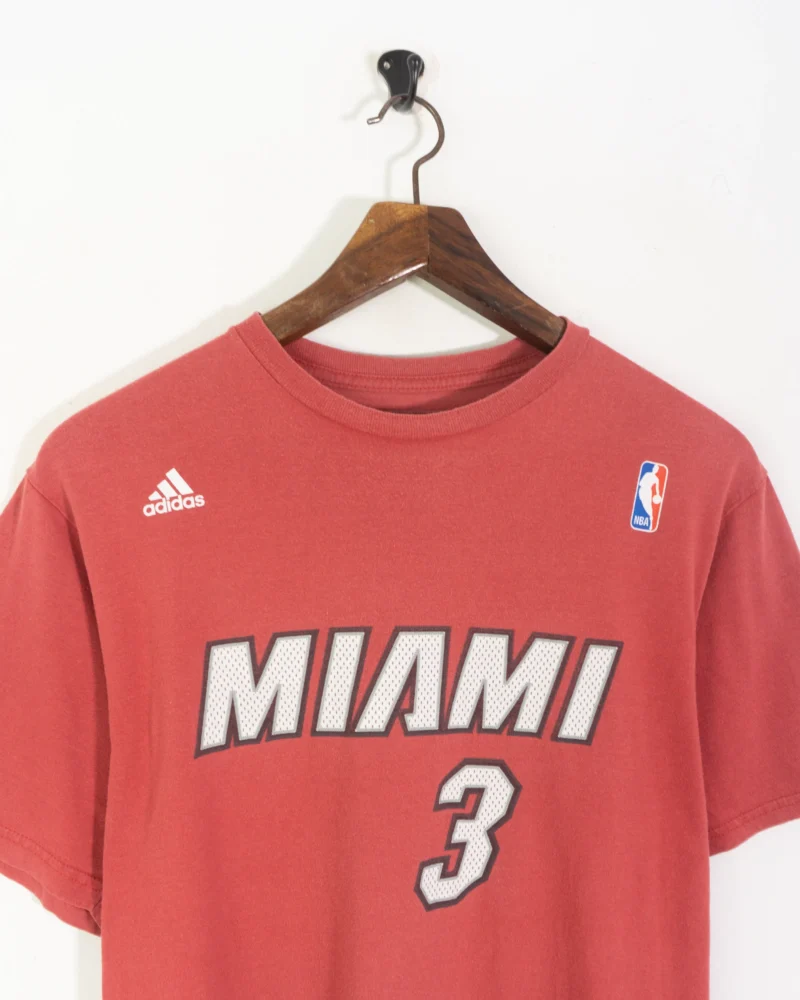 Camiseta Adidas Miami Heat roja sun fade Wade L - Imagen 3