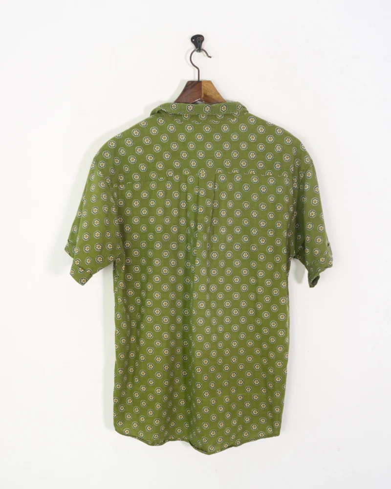 Camisa vintage 90s verde estampada M - Imagen 5