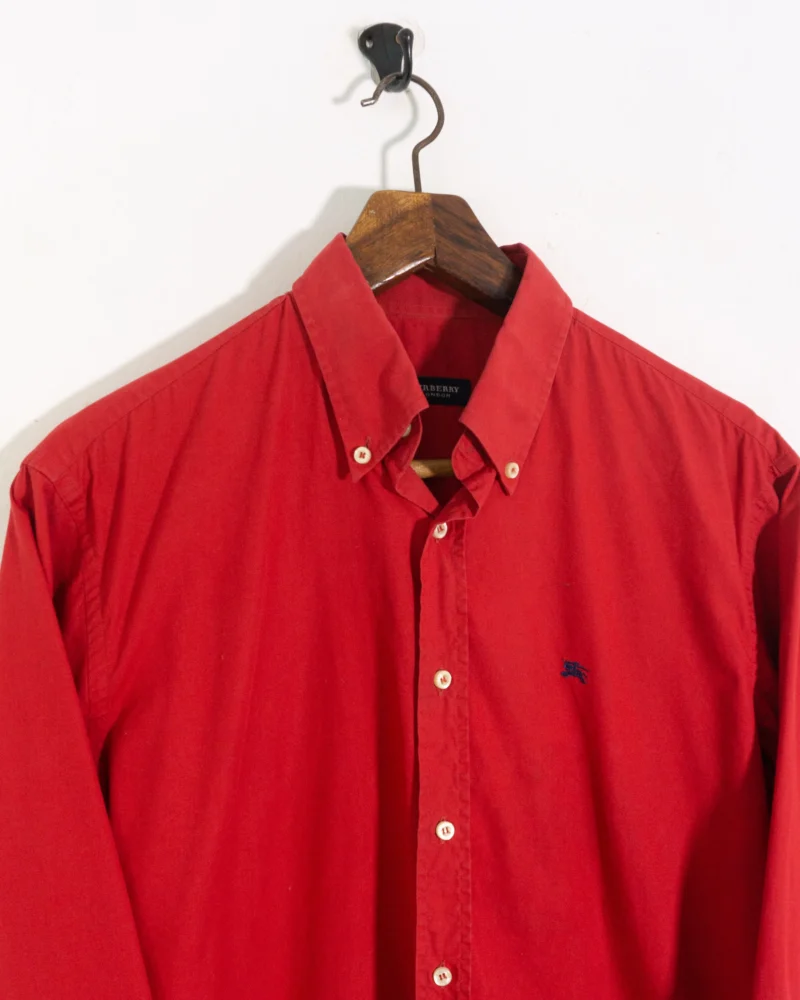 Camisa Burberrys vintage 00s roja M - Imagen 3