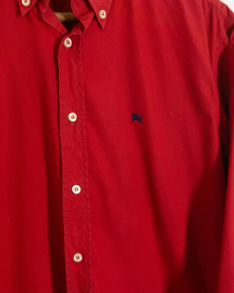 Camisa Burberrys vintage 00s roja M - Imagen 4