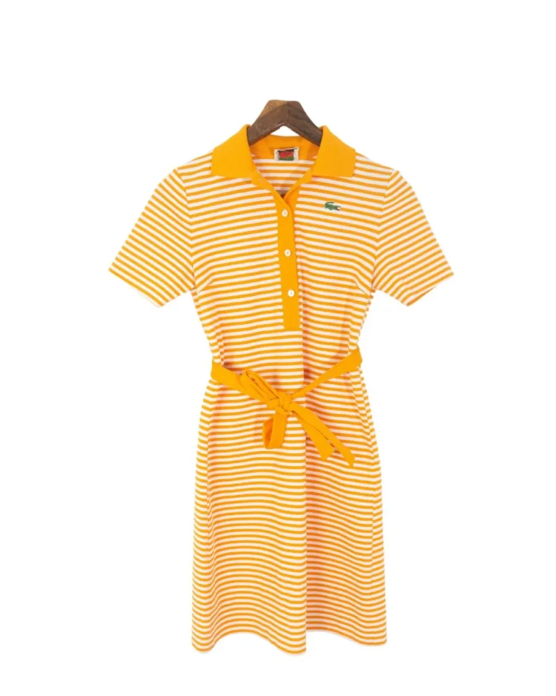 Lacoste vintage 90s orange/white dress 42