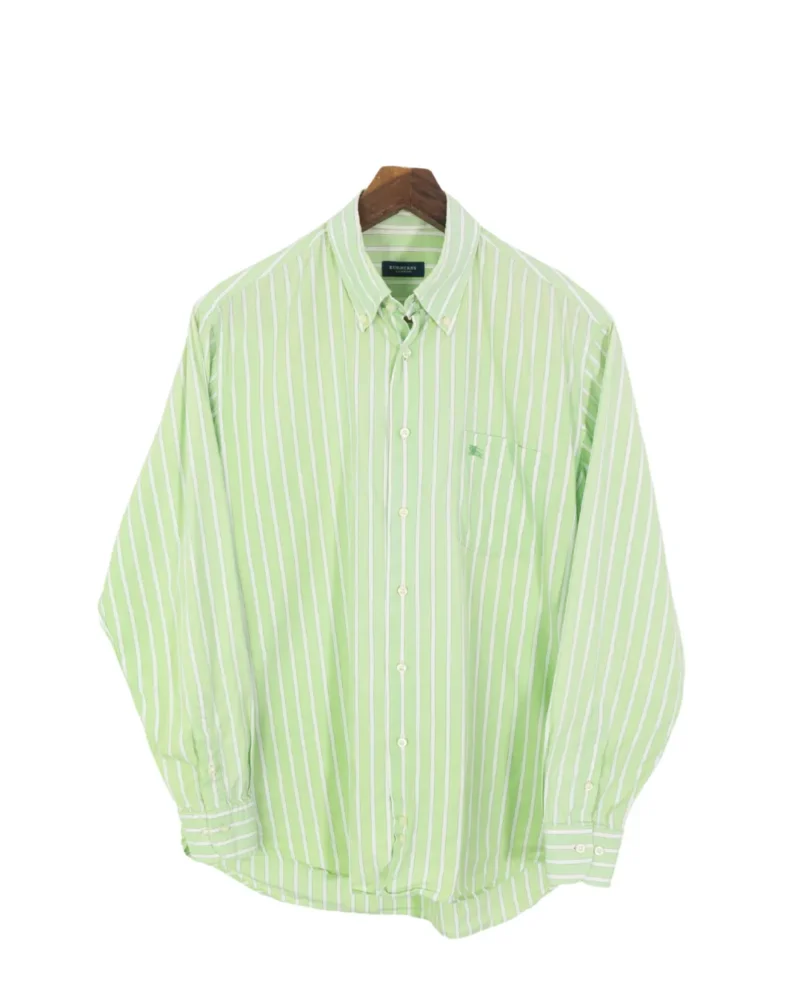 Burberrys vintage 00s green stripes shirt L