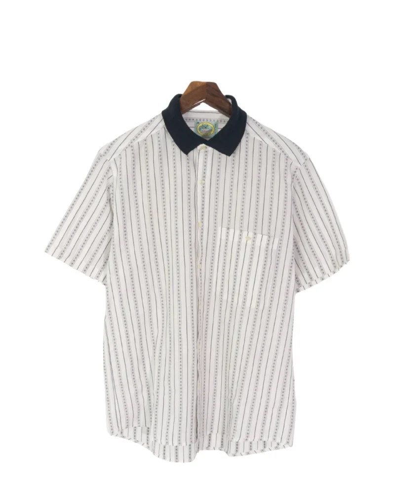 Vintage 90s white stripes shirt M