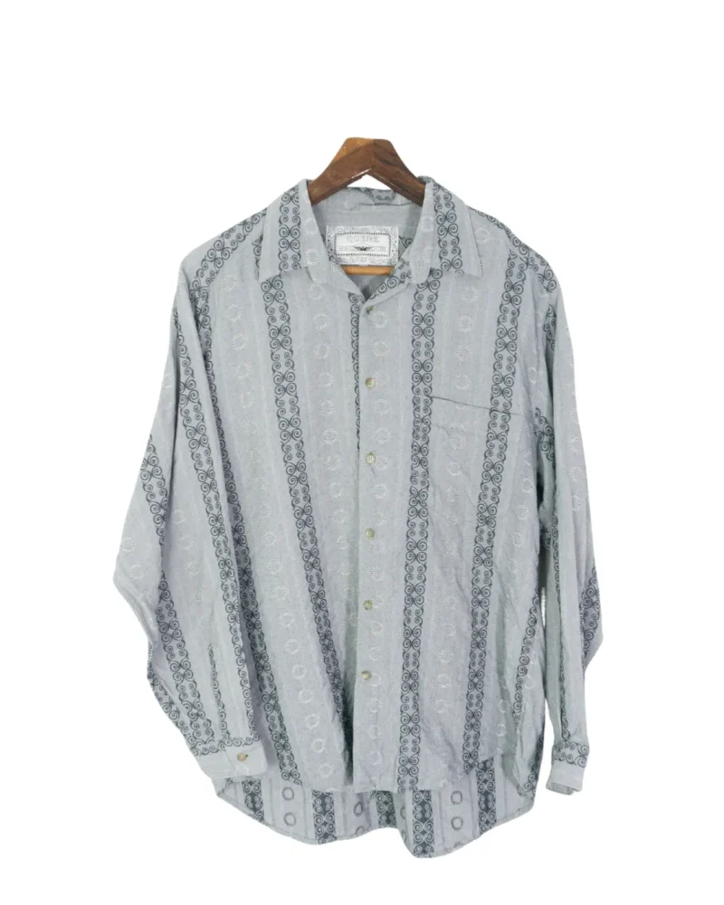 Quenk vintage 90s grey stripes shirt XL