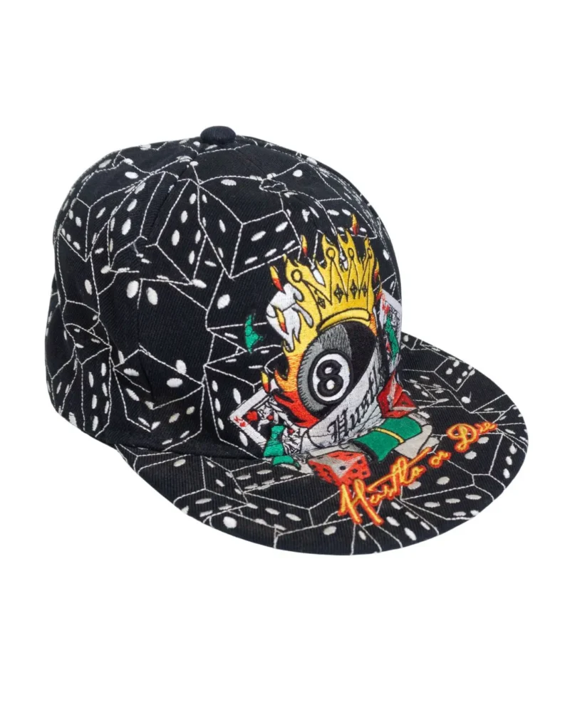 Gorra negra bordado completo Left Side Y2K
