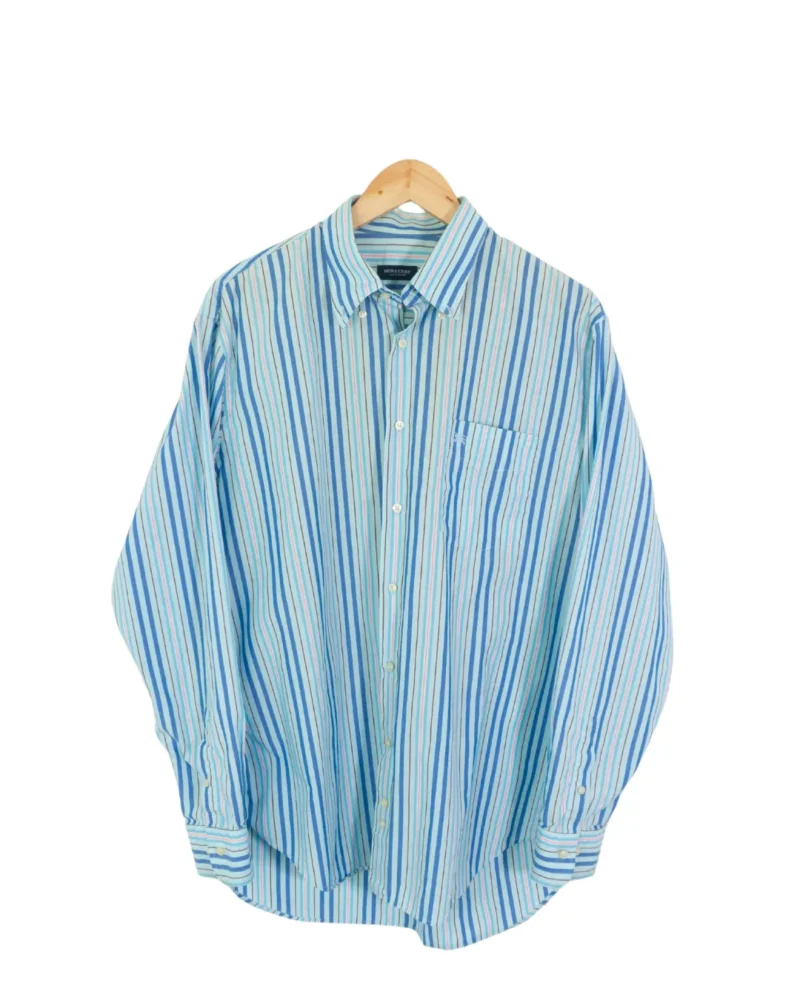 Camisa de rayas Burberrys vintage 00s azul L
