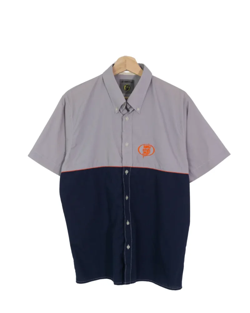 Camisa gris/azul marino Dj´s Band Y2K XL