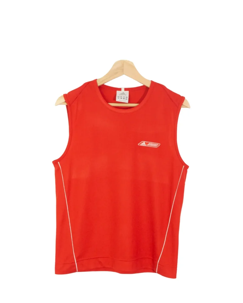 Camiseta sin mangas deportiva Adidas vintage 00s roja S