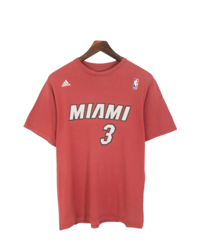 Camiseta Adidas Miami Heat roja sun fade Wade L