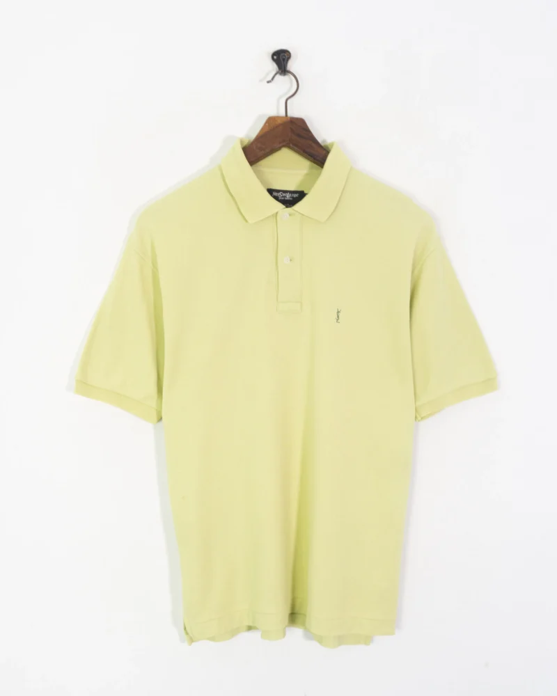 Polo Yves Saint Laurent vintage 00s amarillo claro M - Imagen 2