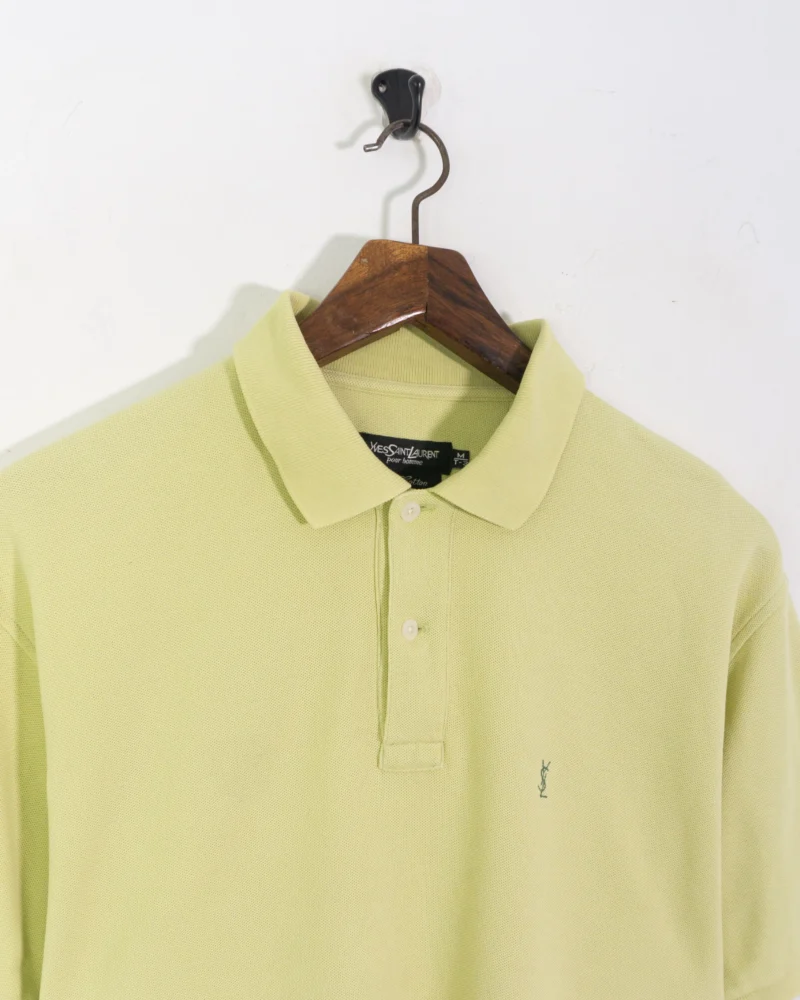 Polo Yves Saint Laurent vintage 00s amarillo claro M - Imagen 3