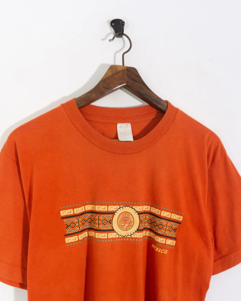Camiseta souvenir Mexico vintage 00s naranja M - Imagen 3