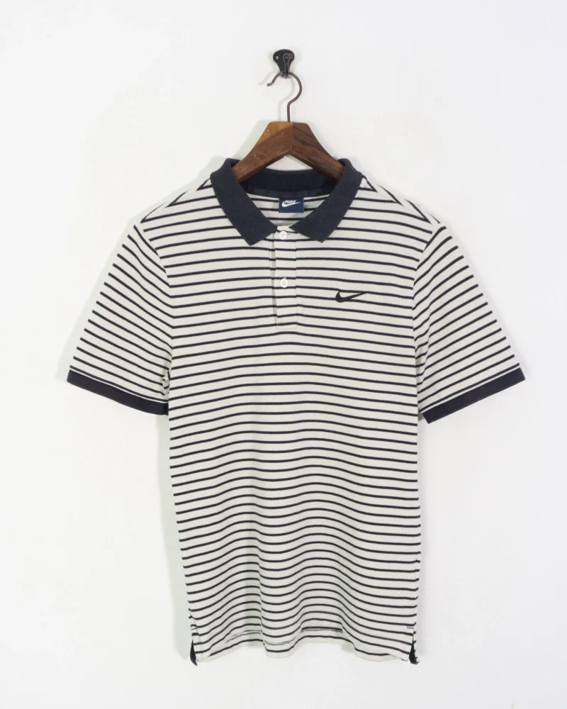 Polo Nike de rayas negro/blanco M - Imagen 2