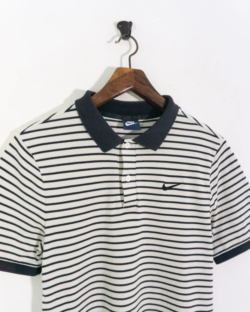 Polo Nike de rayas negro/blanco M - Imagen 3