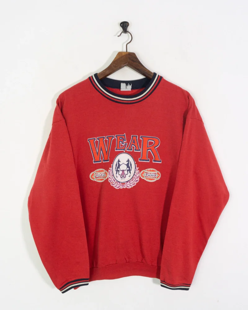 Sudadera vintage print roja M - Imagen 2