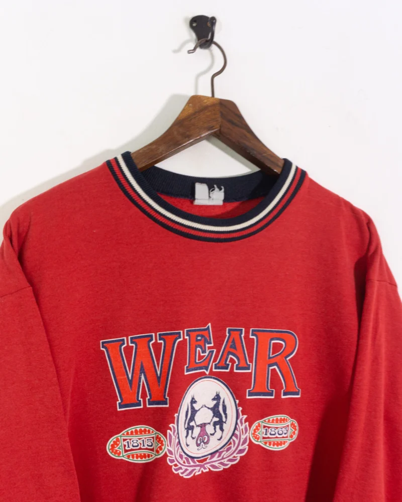 Sudadera vintage print roja M - Imagen 3