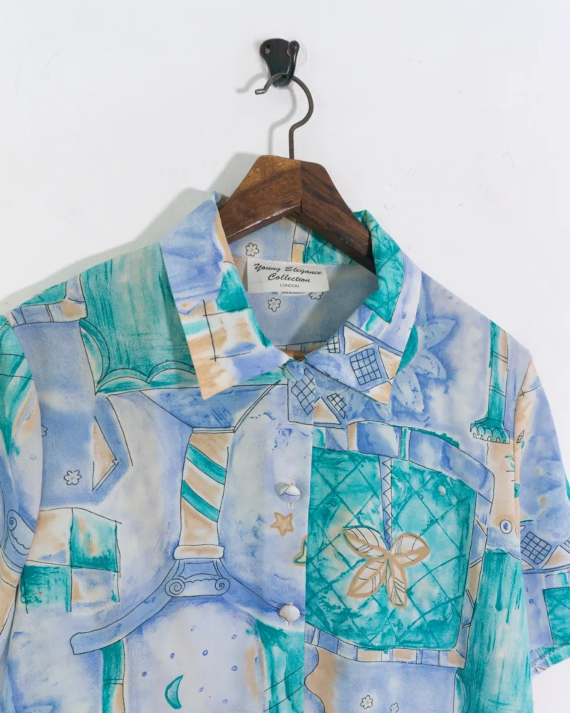 Camisa estampada vintage 90s M - Imagen 3