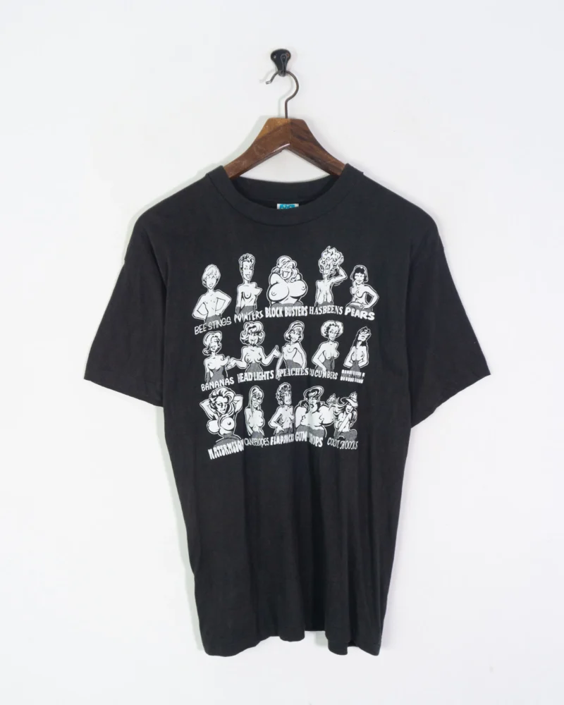 Camiseta print negra vintage 90s M - Imagen 2