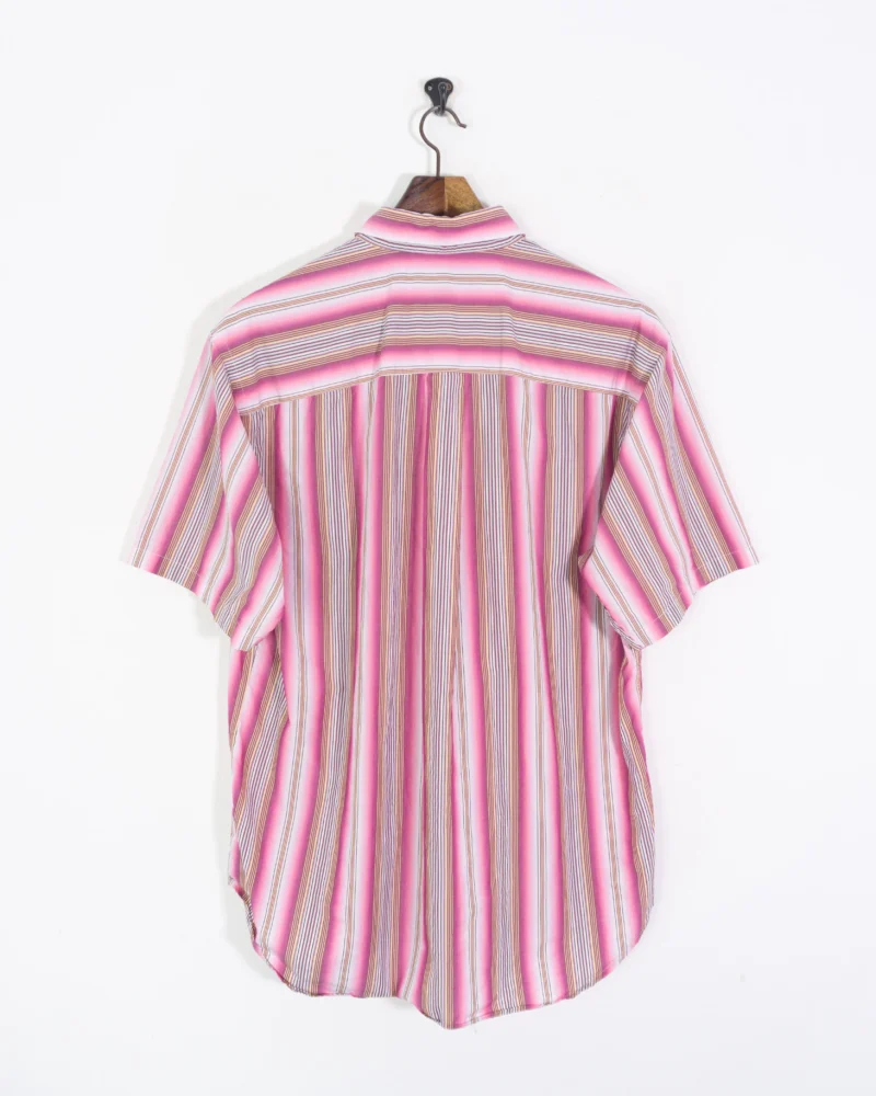 Camisa manga corta de rayas Burberrys vintage 00s rosa L - Imagen 4