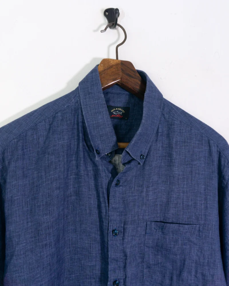 Camisa de lino Paul Shark azul marino XL - Imagen 3