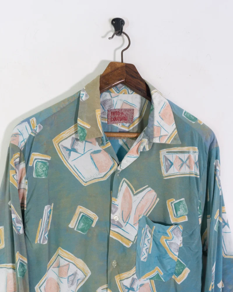 Camisa estampada vintage 90s M - Imagen 3