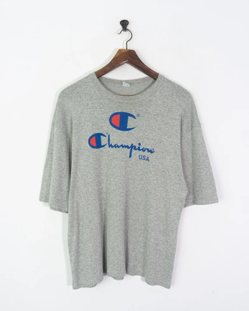 Camiseta Champion USA vintage 90s gris L - Imagen 2