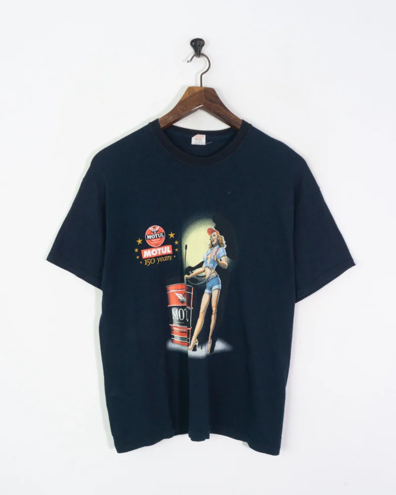 Camiseta Screen Star Motul vintage 00s azul marino L - Imagen 2