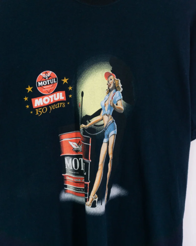 Camiseta Screen Star Motul vintage 00s azul marino L - Imagen 4