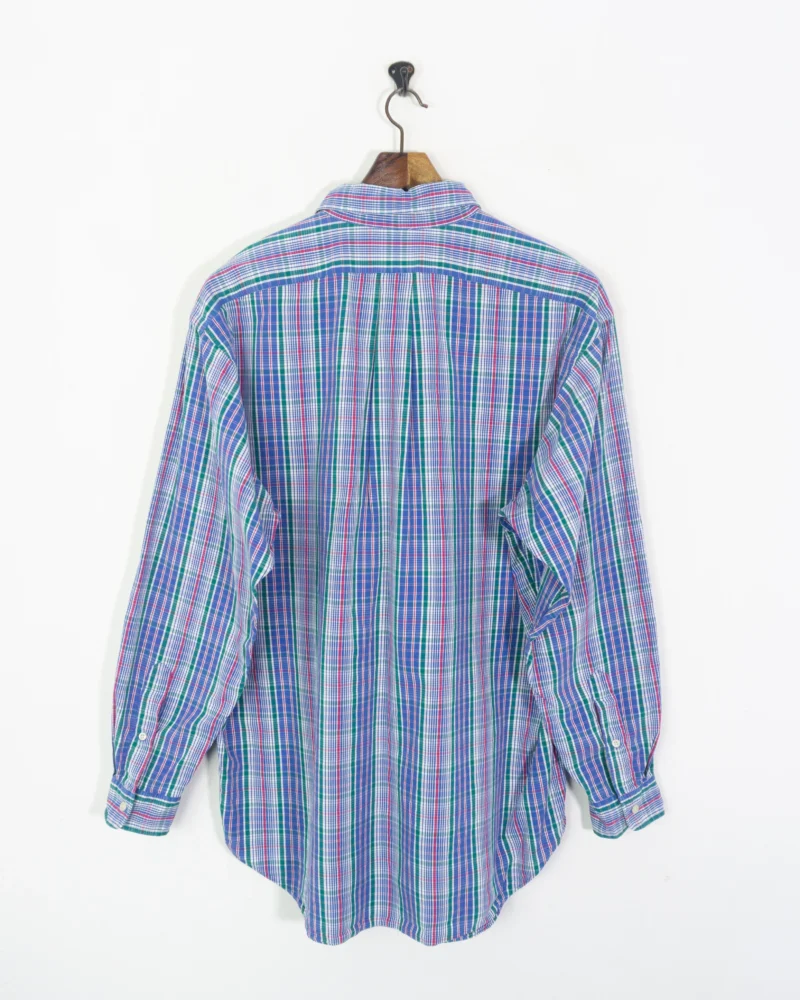 Camisa de cuadros Ralph Lauren vintage 90s azul L - Imagen 4