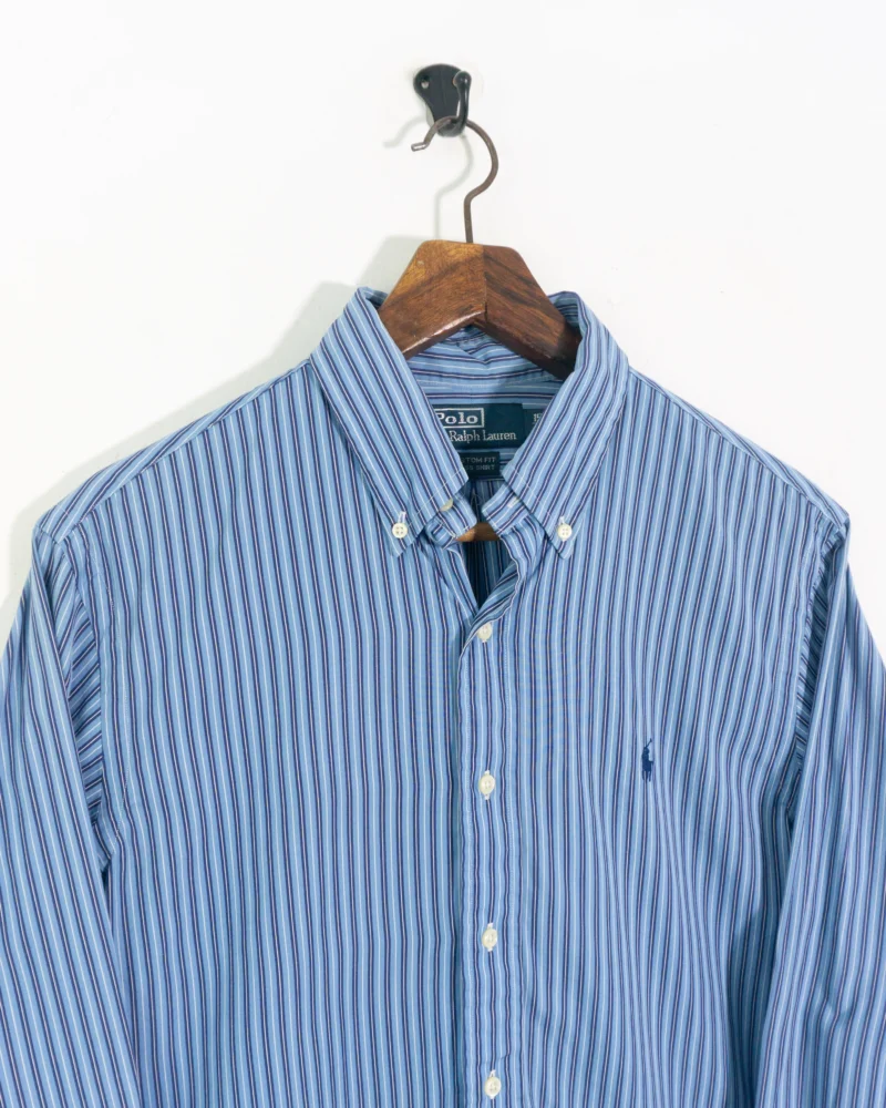 Camisa de rayas Ralph Lauren vintage 00s azul M - Imagen 3