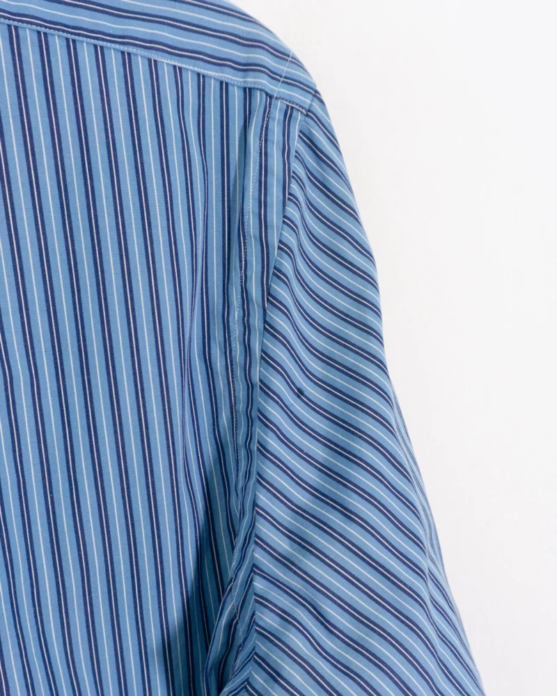 Camisa de rayas Ralph Lauren vintage 00s azul M - Imagen 4