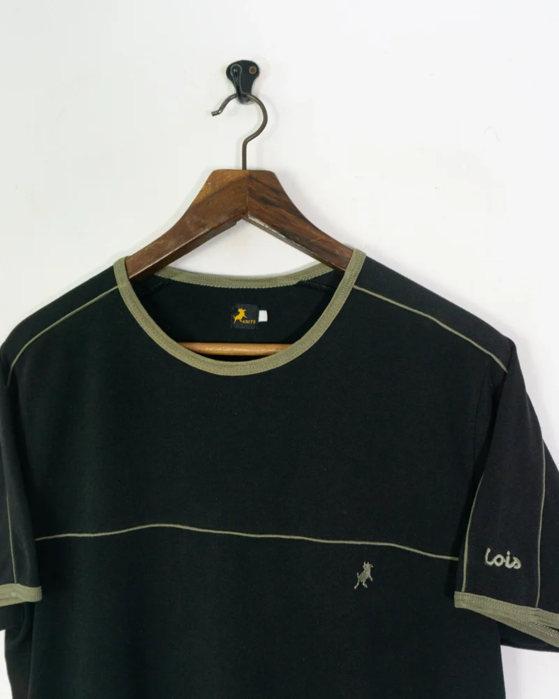 Camiseta Lois vintage 00s negro/marrón M - Imagen 3