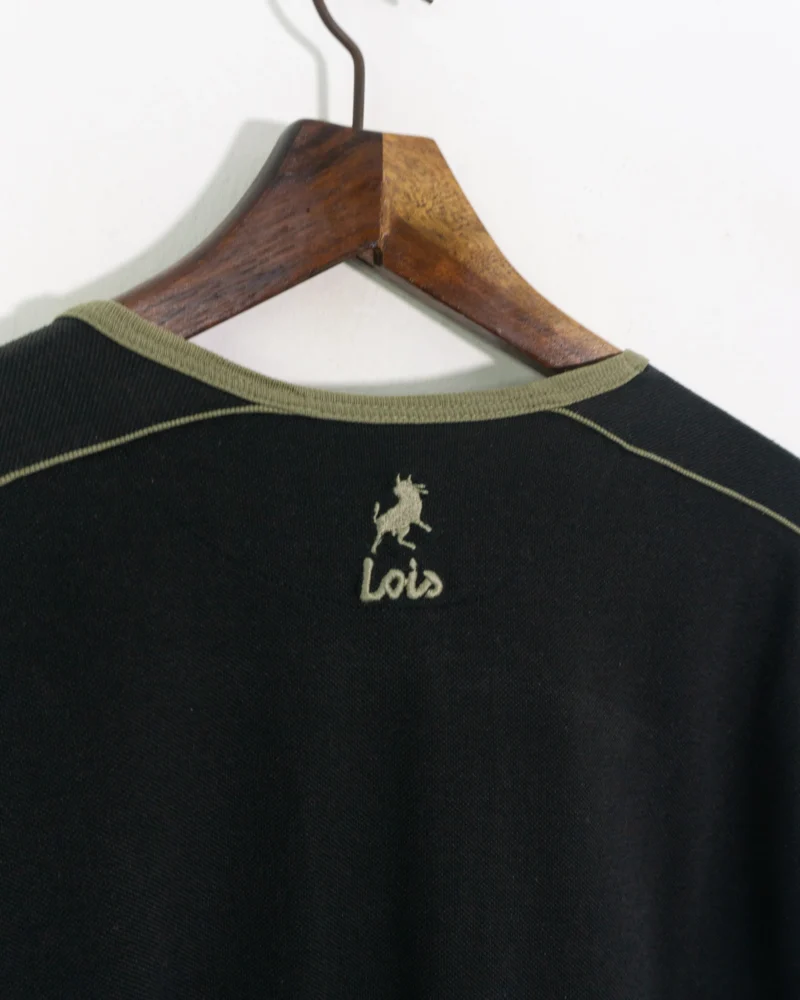 Camiseta Lois vintage 00s negro/marrón M - Imagen 4