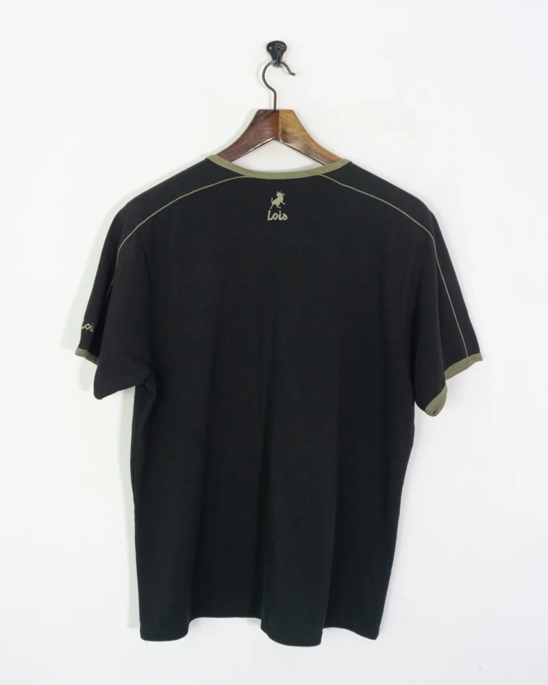 Camiseta Lois vintage 00s negro/marrón M - Imagen 5