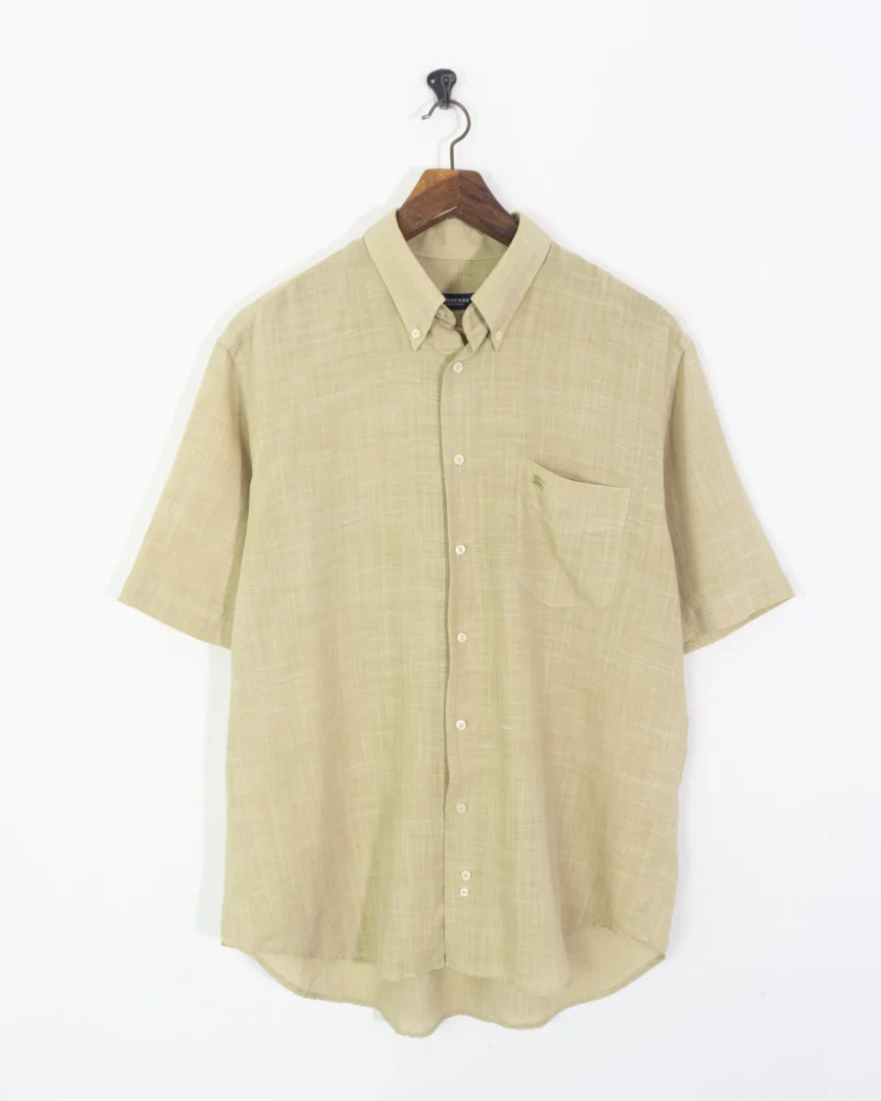 Camisa de lino Burberrys vintage 00s beige XL - Imagen 2