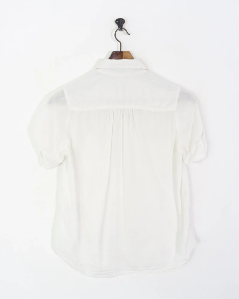 Camisa de lino mujer Lacoste blanca 42 - Imagen 4