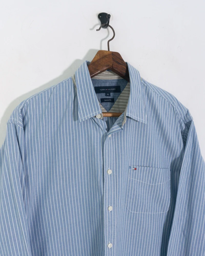 Camisa de rayas Tommy Hilfiger azul/blanco XL - Imagen 3